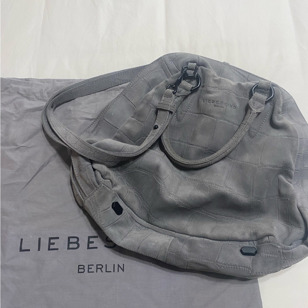 Grey, Textured Leather Crossbody Liebeskind Tote & Dustbag